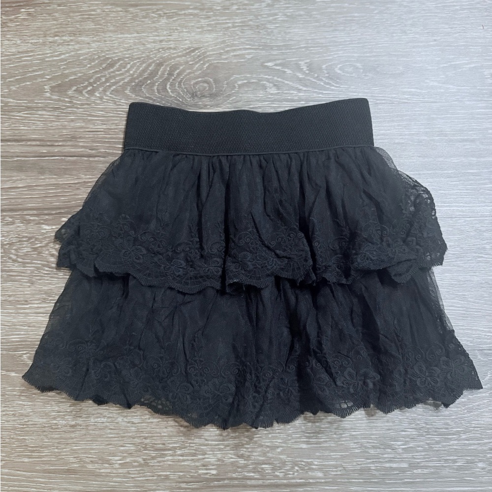 Forever 21 Black Layered Lace Mini Skirt
